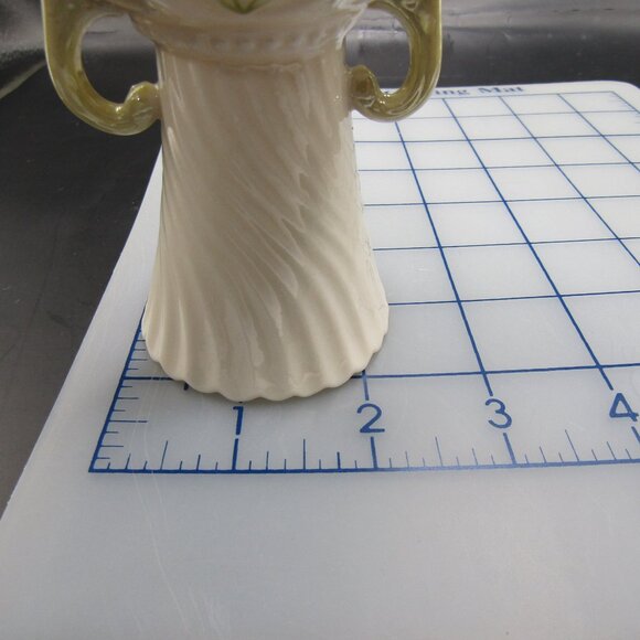Belleek 6" Yellow Panel Shamrock Vase - Picture 8 of 9